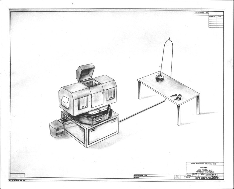 A drawing of the Link Trainer Model A-2