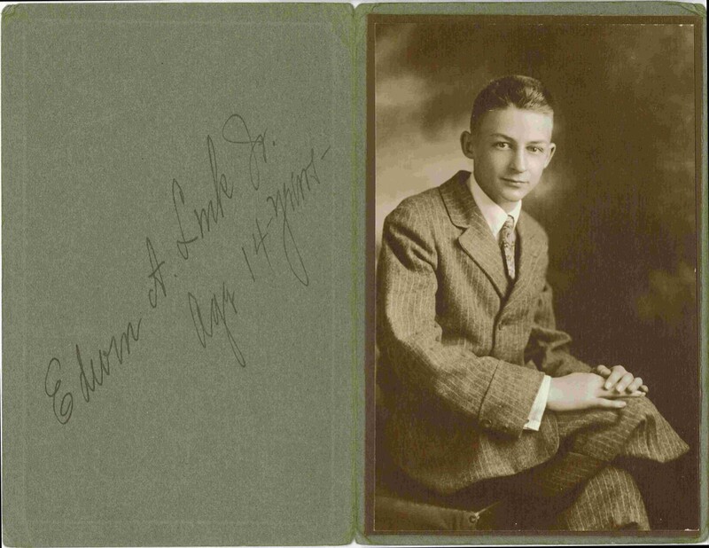 Old photograph of a young Edwin A. Link, Jr.