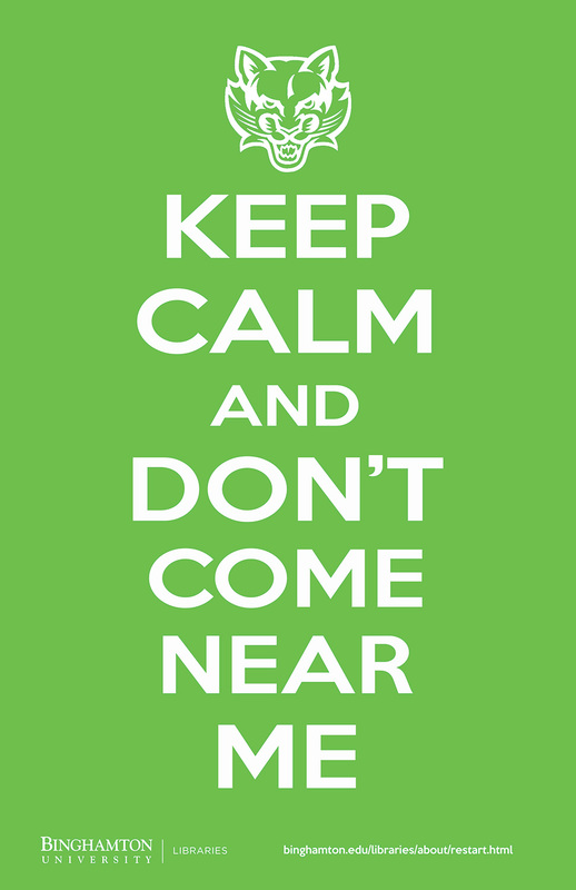 White text "Keep Calm and Don't Come Near Me" on lime green background
