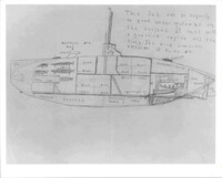 A pencil sketch of a submarine by Ed Link at age 12